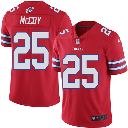 Men's Elite LeSean McCoy Nike Jersey Red - #25 Rush NFL Buffalo Bills